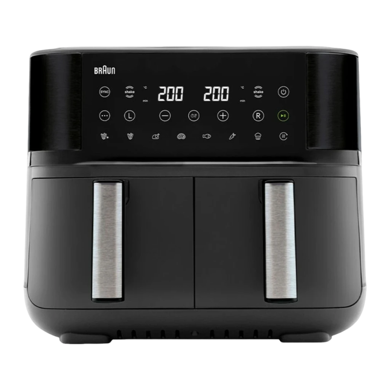 Braun TwinCook 3 TD 3030I Double Panier 2x4L 8L 2850W 8 Programmes écran tactile Friteuse à air