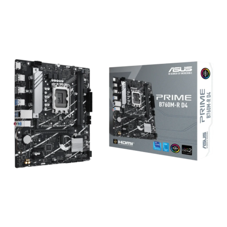 ASUS Prime B760M-R D4 Intel B760 LGA1700 DDR4 mATX Sans WiFi 2,5G Ethernet 2 emplacements M.2 Carte mère
