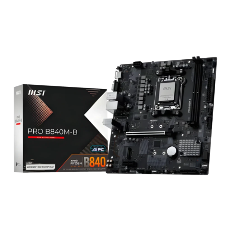 MSI Pro B840M-B AMD B840 AM5 DDR5 mATX Sans WiFi 2 emplacements M.2 Carte mère