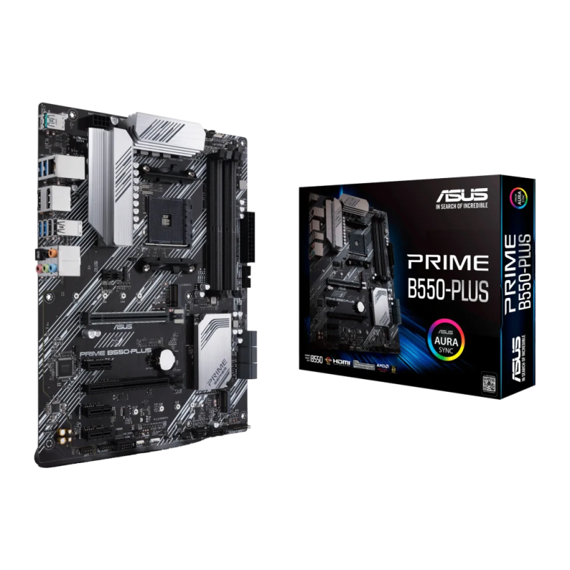 ASUS PRIME B550-PLUS B550 AM4 DDR4 ATX Sans WiFi 2 emplacements M.2 Carte mère