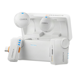 Comica Vimo Me Combo Blanc TRRS 2 TX + 1 RX Boîtier de Charge USB 5h réduction de bruit Microphone sans fil