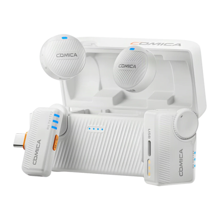 Comica Vimo Me Combo Blanc TRRS 2 TX + 1 RX Boîtier de Charge USB 5h réduction de bruit Microphone sans fil