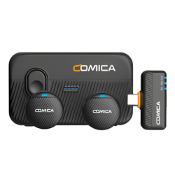 Comica Vimo Me Smartphone Combo Noir Omnidirectionnel USB-C 200m de portée 5h Microphone sans fil