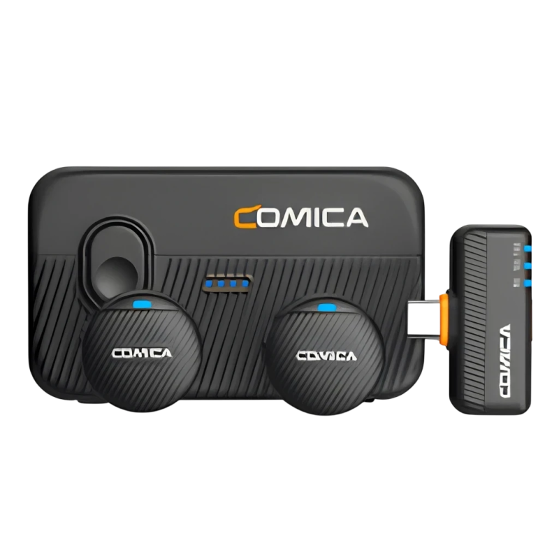 Comica Vimo Me Smartphone Combo Noir Omnidirectionnel USB-C 200m de portée 5h Microphone sans fil