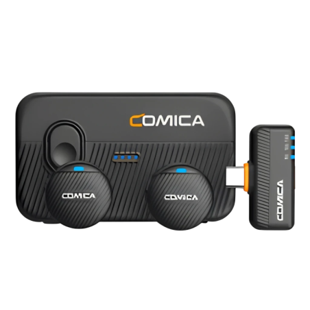 Comica Vimo Me Smartphone Combo Noir Omnidirectionnel USB-C 200m de portée 5h Microphone sans fil