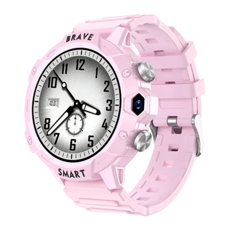 T75 Kids 4G Rose Bouton SOS Appel Vidéo GPS LBS IP67 - Montre connectée