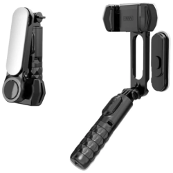 Q09 Selfie Gimbal Selfie Stick - Stabilisateur de Smartphone Rotation à 360º avec contrôleur sans fil Noir