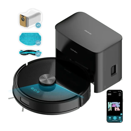 Cecotec Conga Y50 5000Pa LiDAR lavage 3 niveaux vidage automatique Dust-in Home 145 min 3200mAh Robot aspirateur
