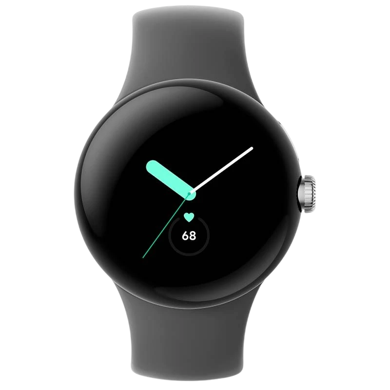 Google Pixel Watch Argent Bracelet Charbon AMOLED 5ATM