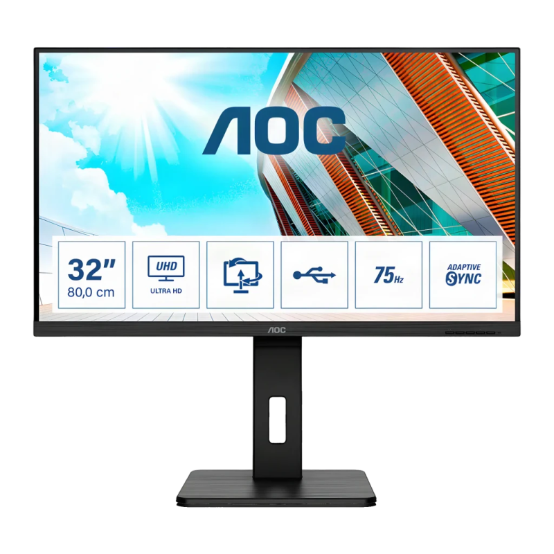 AOC U32P2 31,5 pouces 4K VA 60Hz 4ms Écran