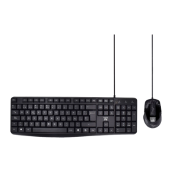 Ewent EW3006 USB Espagnol à membrane Clavier et souris silencieux