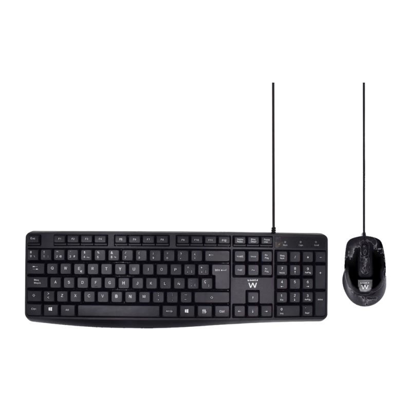 Ewent EW3006 USB Espagnol à membrane Clavier et souris silencieux