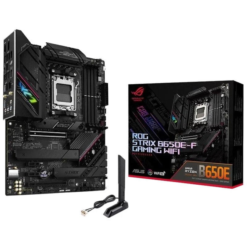 ASUS ROG STRIX B650E-F Gaming WiFi AM5 ATX AMD B650 2,5G Ethernet 3 emplacements M.2 Carte mère