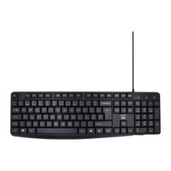 Ewent EW3002 QWERTY Portugais USB à membrane Clavier silencieux ergonomique