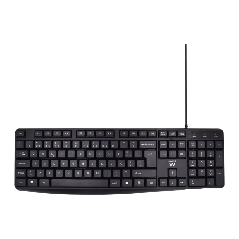 Ewent EW3002 QWERTY Portugais USB à membrane Clavier silencieux ergonomique