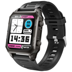 Kumi KU3 Max Noir 1,69 pouces TFT 7 jours IP67 Smartwatch