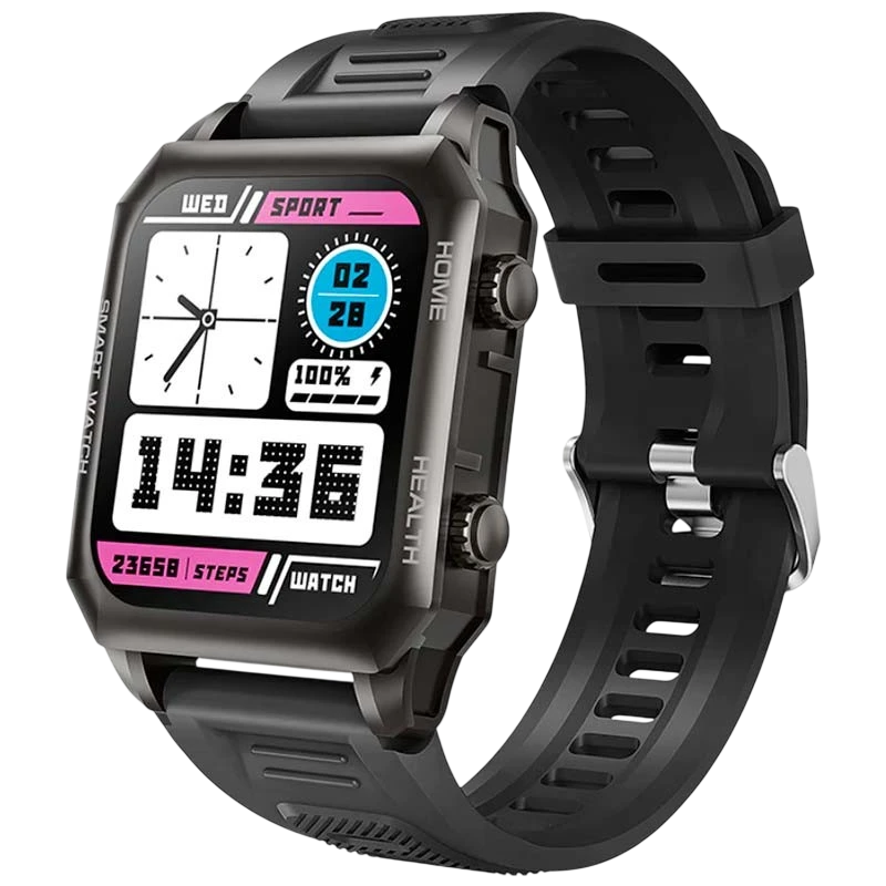 Kumi KU3 Max Noir 1,69 pouces TFT 7 jours IP67 Smartwatch