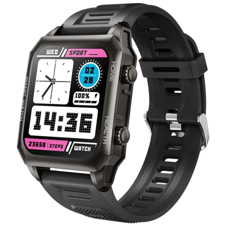 Kumi KU3 Max Noir 1,69 pouces TFT 7 jours IP67 Smartwatch