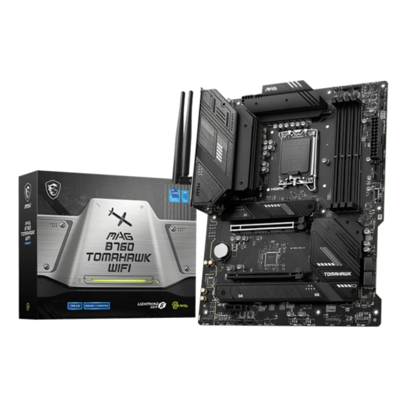MSI MAG B760 Tomahawk WiFi Intel B760 LGA1700 DDR5 ATX 2,5G Ethernet 3 emplacements M.2 Carte mère