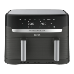 Tefal Dual Easy Fry & Grill EY905B Double panier 8,3L (5,2L + 3,1L) 2700W 8 programmes écran tactile Friteuse à air