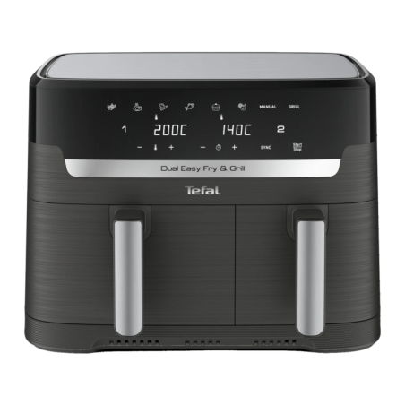 Tefal Dual Easy Fry & Grill EY905B Double panier 8,3L (5,2L + 3,1L) 2700W 8 programmes écran tactile Friteuse à air