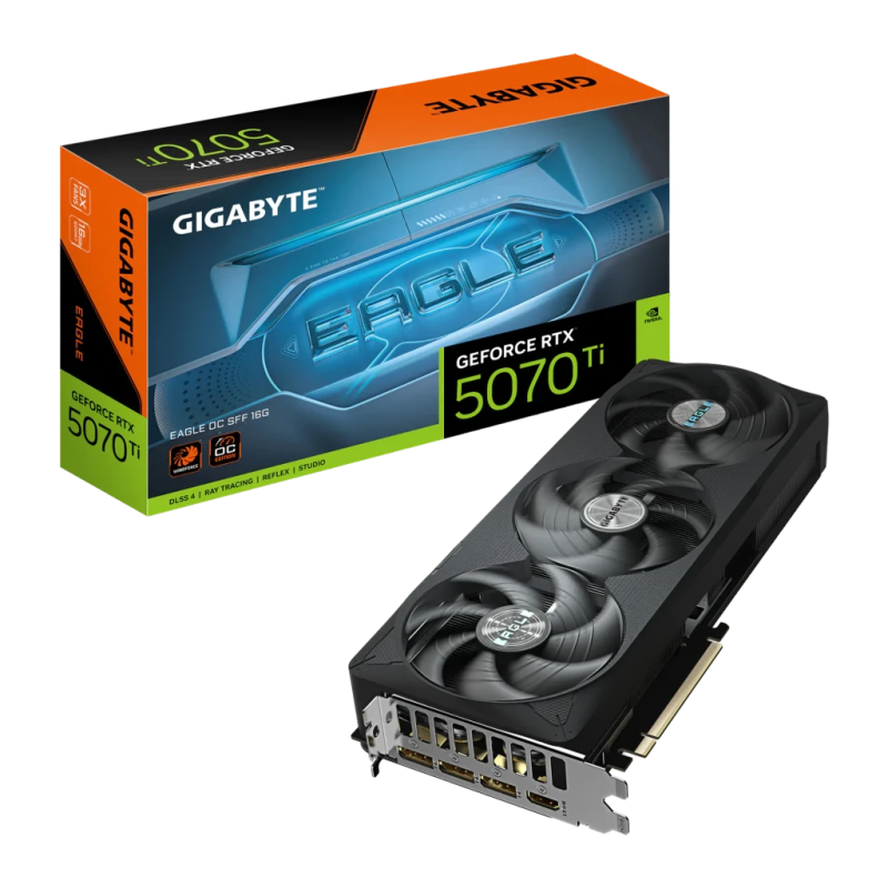 Gigabyte GeForce RTX 5070 Ti Eagle OC SFF 16GB GDDR7 3 ventilateurs HDMI 2.1 Carte graphique
