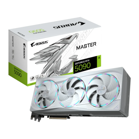 Gigabyte Aorus GeForce RTX 5090 Master Ice 32GB GDDR7 3 ventilateurs HDMI 2.1 3 DisplayPort Carte graphique