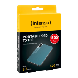 Intenso TX100 500GB USB 3.2 Gen 1 500MB/s Résistant aux Chocs SSD Externe
