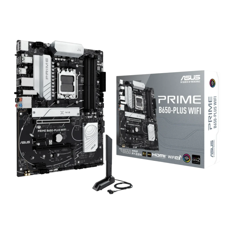 ASUS Prime B650-Plus WiFi B650 AM5 DDR5 ATX WiFi 6E 2,5G Ethernet 2 emplacements M.2 Carte mère