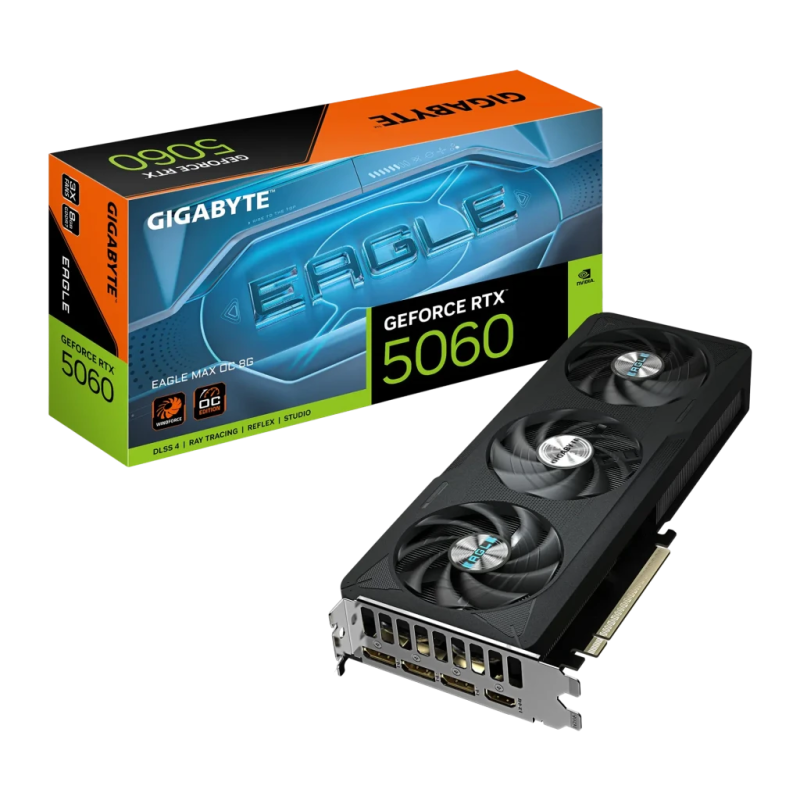 GIGABYTE GeForce RTX 5060 Eagle MAX OC 8GB GDDR7 3 ventilateurs Carte graphique