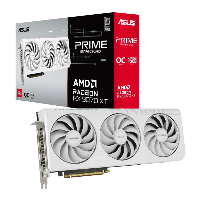 ASUS Prime Radeon RX 9070 XT OC 16GB GDDR6 3 ventilateurs Carte graphique