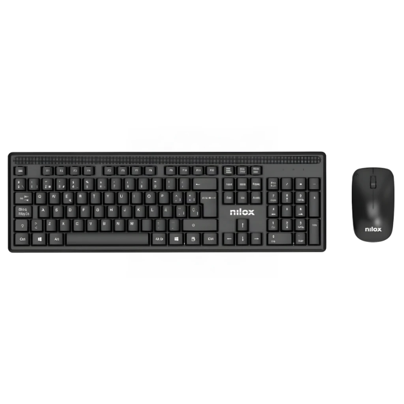 Nilox NXKMWE011 RF 2,4GHz à membrane espagnol Clavier et souris sans fil