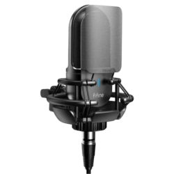 Fifine K726 XLR Noir pour Enregistrement et Transmission sur PC cardioïde suppression du bruit Microphone