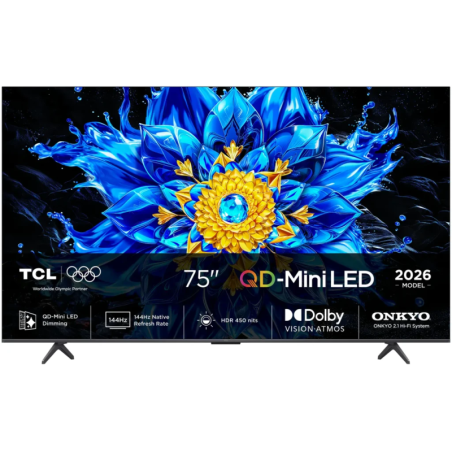 TCL 75P8L 75 pouces 4K QD-Mini LED 144Hz Dolby Vision HDR10+ Google TV