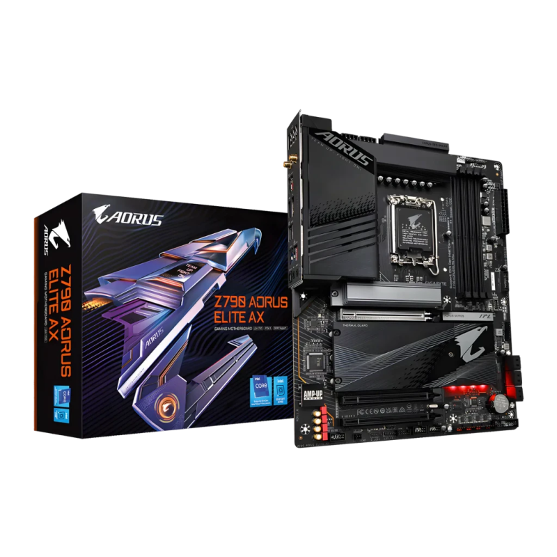 Gigabyte Z790 AORUS ELITE AX Intel Z790 LGA1700 DDR5 ATX WiFi 6E 2,5G Ethernet 4 emplacements M.2 Carte mère