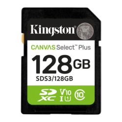 Kingston Canvas Select Plus 128GB UHS-I 150MB/s U1 V10 Carte SDXC