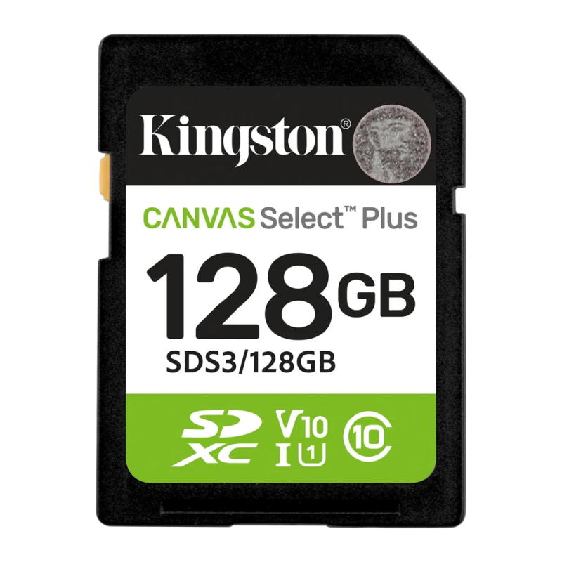 Kingston Canvas Select Plus 128GB UHS-I 150MB/s U1 V10 Carte SDXC
