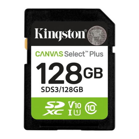 Kingston Canvas Select Plus 128GB UHS-I 150MB/s U1 V10 Carte SDXC