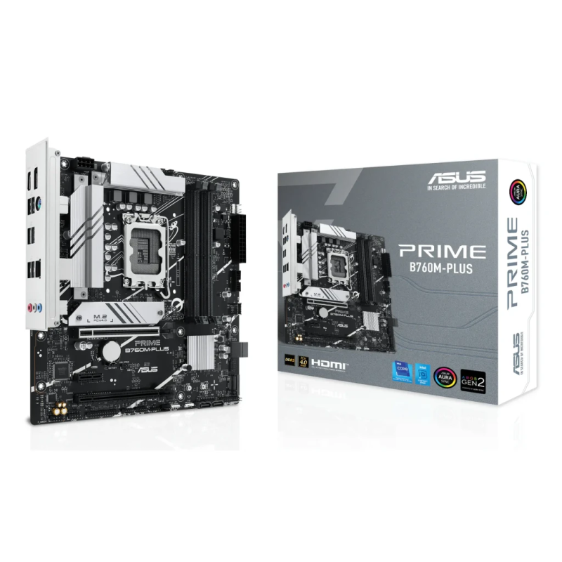 ASUS PRIME B760M-PLUS Intel B760 LGA1700 DDR5 mATX Sans WiFi 2 emplacements M.2 Carte mère