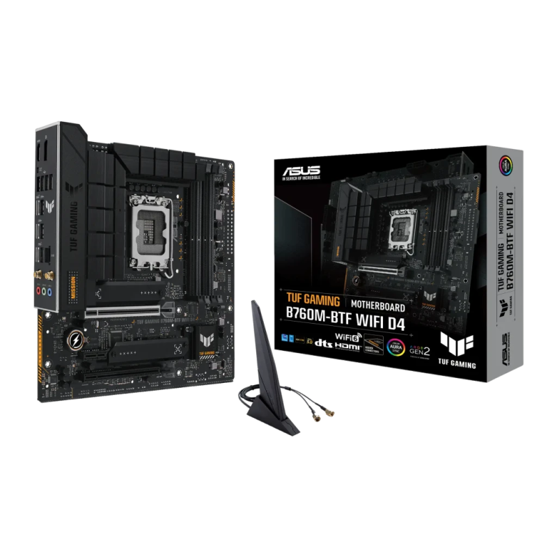 ASUS TUF Gaming B760M-BTF WiFi Intel B760 LGA1700 DDR4 mATX 2,5G Ethernet 3 emplacements M.2 Carte mère