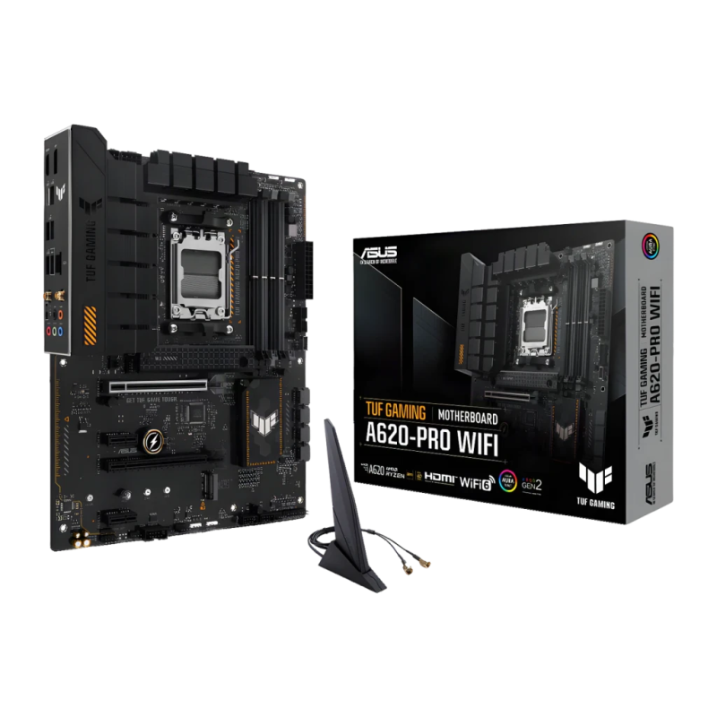 ASUS TUF Gaming A620M-Plus WiFi A620 AM5 DDR5 mATX WiFi 6E 2,5G Ethernet 2 emplacements M.2 Carte mère