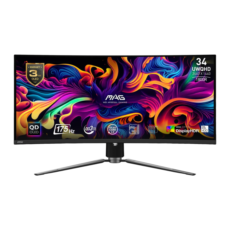 MSI MAG 341CQP 34 pouces 2K QD-OLED 175Hz incurvé UltraWide Écran