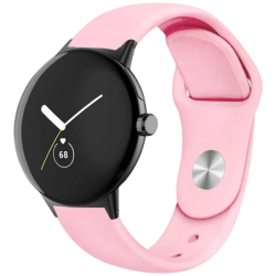 Bracelet Universel Elegance Silicone 20mm Rose pour Smartwatch Xiaomi/Amazfit/Samsung/Huawei/Realme/Ticwatch