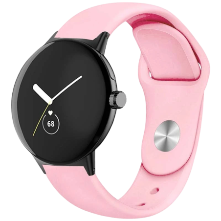 Bracelet Universel Elegance Silicone 20mm Rose pour Smartwatch Xiaomi/Amazfit/Samsung/Huawei/Realme/Ticwatch