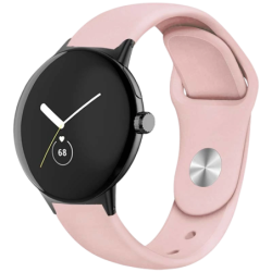 Bracelet Universel Elegance Silicone 20mm Rose Clair pour Smartwatch Xiaomi/Amazfit/Samsung/Huawei/Realme/Ticwatch