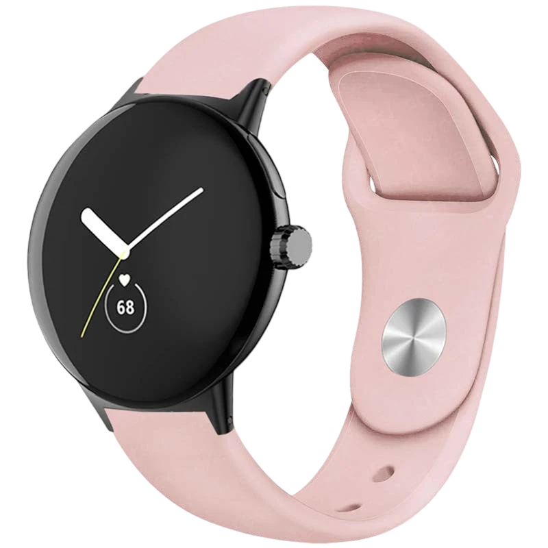 Bracelet Universel Elegance Silicone 20mm Rose Clair pour Smartwatch Xiaomi/Amazfit/Samsung/Huawei/Realme/Ticwatch