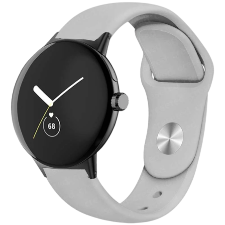 Bracelet Universel Elegance Silicone 20mm Gris pour Smartwatch Xiaomi/Amazfit/Samsung/Huawei/Realme/Ticwatch