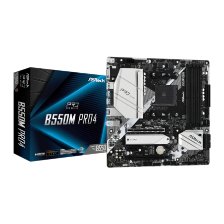 ASRock B550M Pro4 AMD B550 AM4 DDR4 Micro ATX 3 emplacements M.2 Carte mère