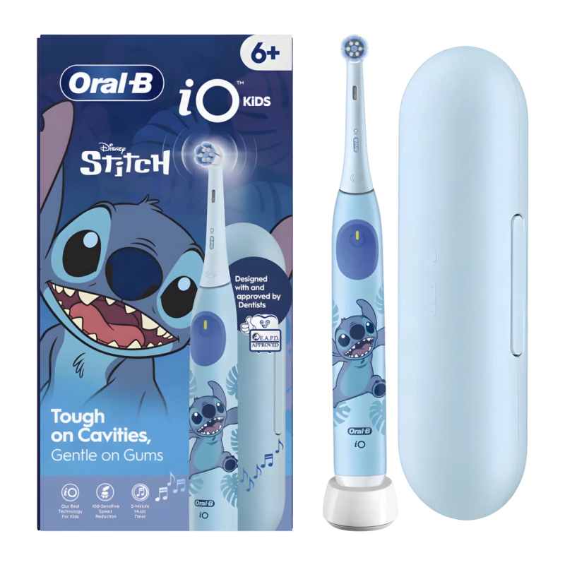 Oral-B iO Kids Disney Stitch avec Étui de Voyage Brosse à dents électrique