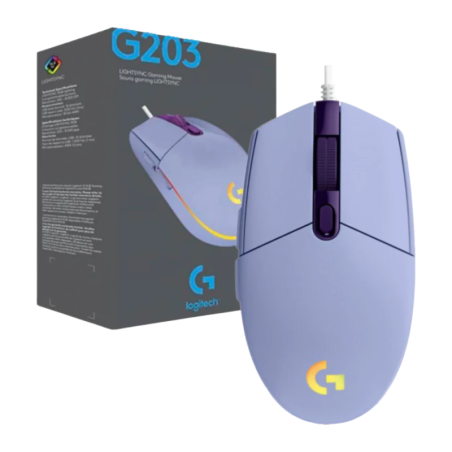 Logitech G203 Lightsync 8000 DPI RGB Multicolore 6 boutons USB 85 g Souris gaming